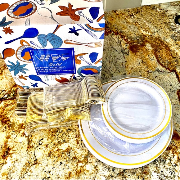 WDF-125pc Premium heavyweight full dinnerware set - Picture 4 of 9